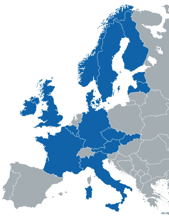 euro mapa climecon